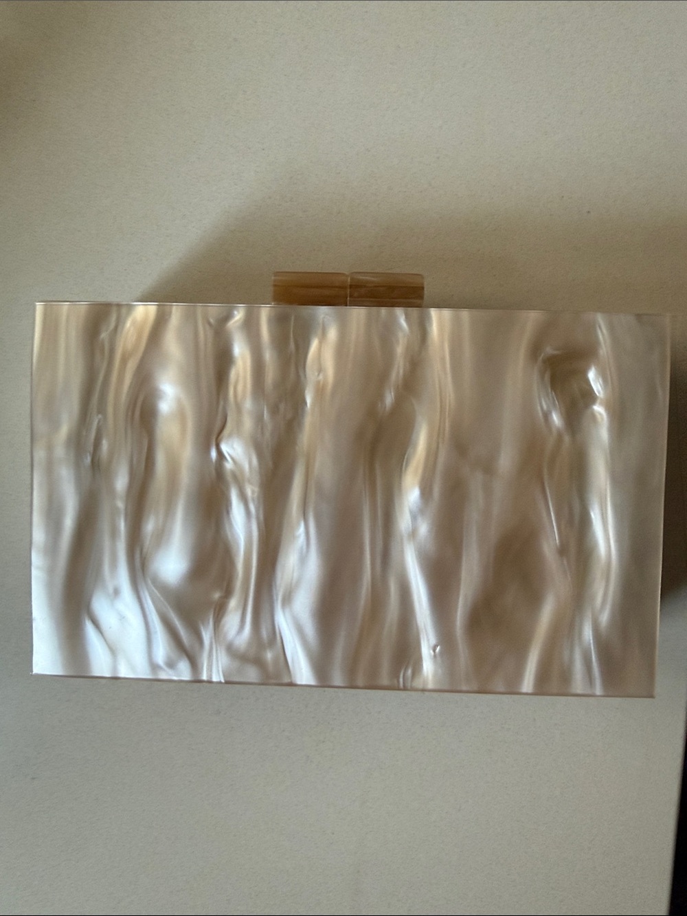 Cream Marble “On The List” Acrylic Box Clutch Purse 🌿 - Picture 2 of 7